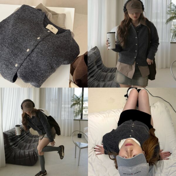 IMG_6823 質感銀釦舒服排釦軟毛衣外套