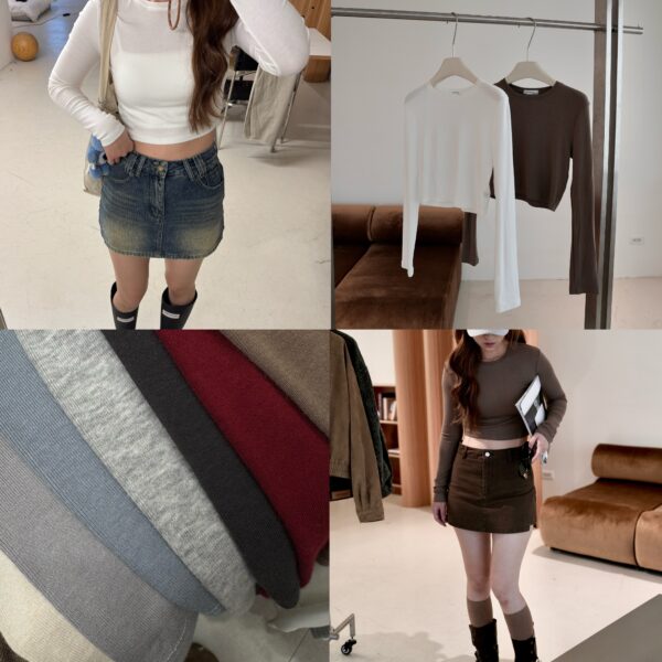 IMG_6824 超彈親膚圓領短版微透打底上衣