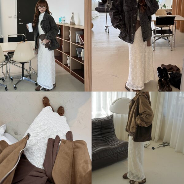 仙女提花雙層超顯瘦歐膩長裙