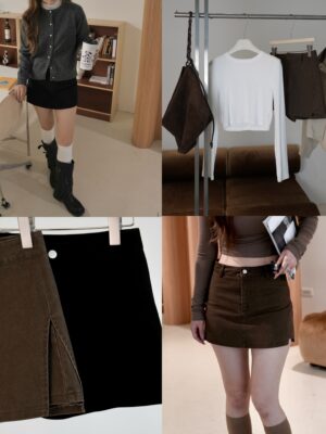 側開衩超長腿迷你短裙褲裙