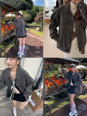 歐膩時髦豹紋牛仔外套