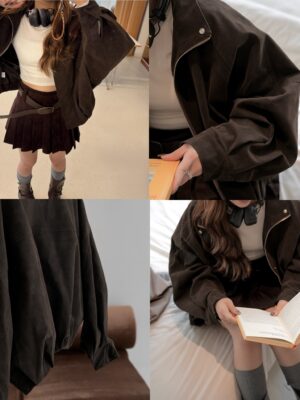 美拉德挺版麂皮防風外套