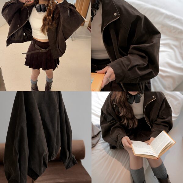 美拉德挺版麂皮防風外套