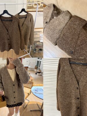 熊寶寶混針織排釦毛衣外套🐻