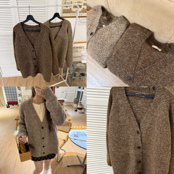 熊寶寶混針織排釦毛衣外套🐻