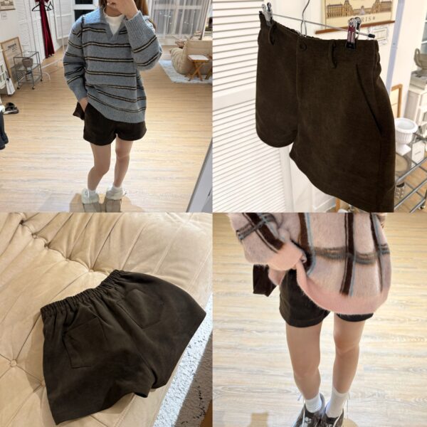 蜜桃絨後鬆緊耐磨闊腿褲！有口袋