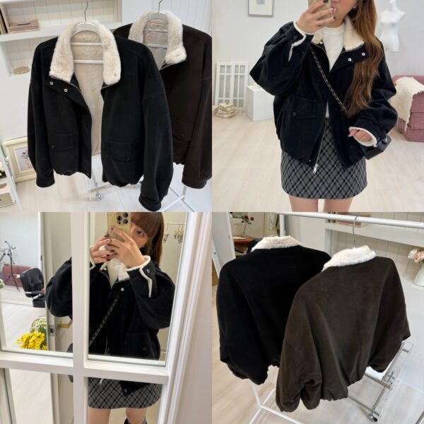 毛毛拼接軟麂皮外套 超舒服！必買 內刷毛