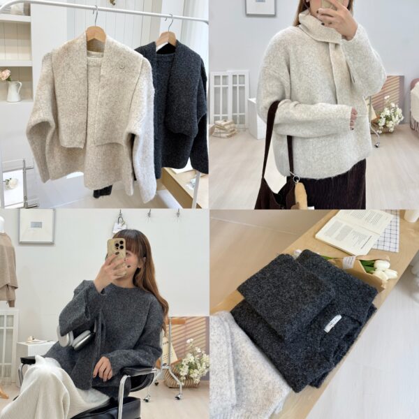 附圍巾素面柔軟羊羊🐑毛衣 超舒服