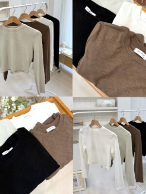 IMG_9314 竹節棉舒服短版素面圓領上衣