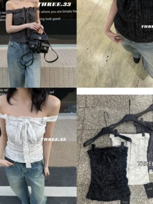 1323 studio-兩穿平口彈性超美約會必備上衣 內有防滑膠條