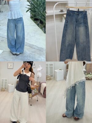 1323 studio-直口袋車線顯瘦長腿微繭型直筒寬褲