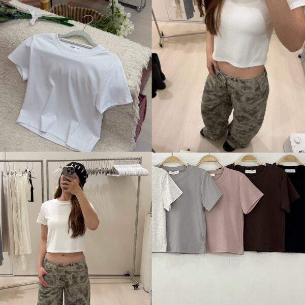 1323 studio-素面涼感彈性短版T