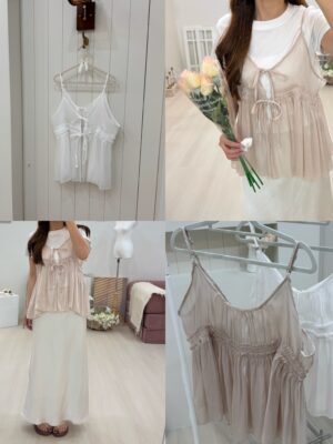 1323 studio-自訂款光澤唯美細肩背心外罩