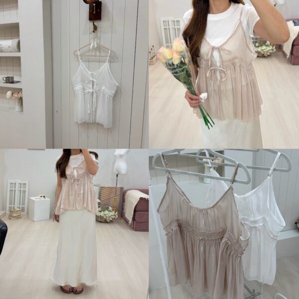 1323 studio-自訂款光澤唯美細肩背心外罩