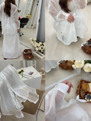 1323 studio-春日浪漫水光透膚後綁帶襯衫