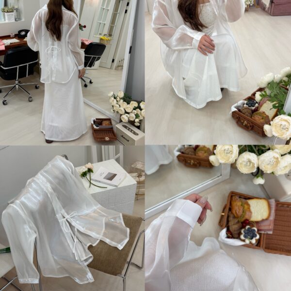 1323 studio-春日浪漫水光透膚後綁帶襯衫