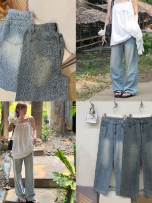 IMG_4990 1323 studio -超美細閃高級質感直筒牛仔豹鑽褲 豹紋+鑽鑽
